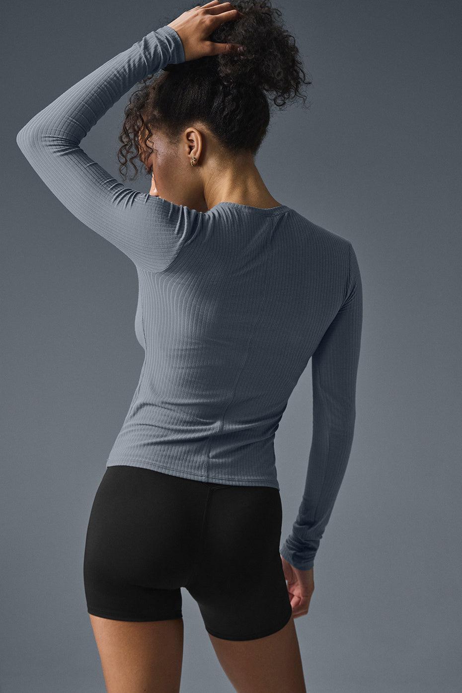 Ribbed Sea Coast Long Sleeve - Steel Grey Product Image