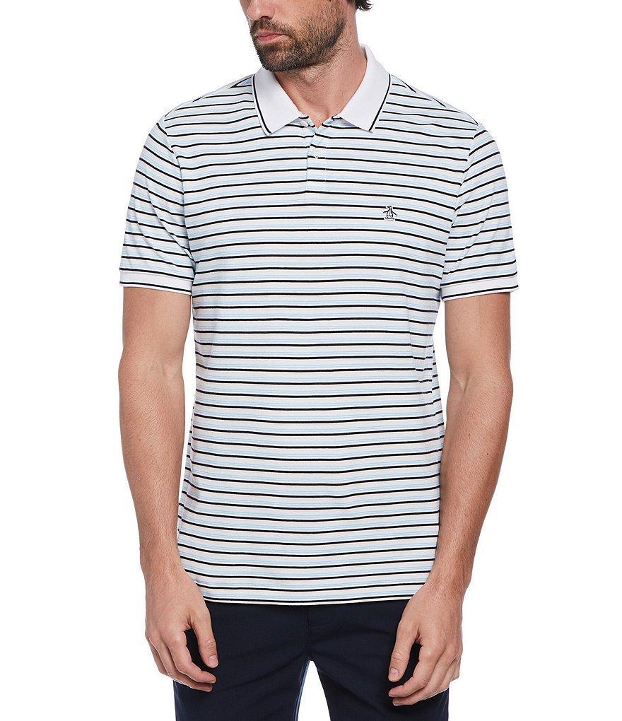 Original Penguin Stripe Interlock Short Sleeve Polo Shirt Product Image