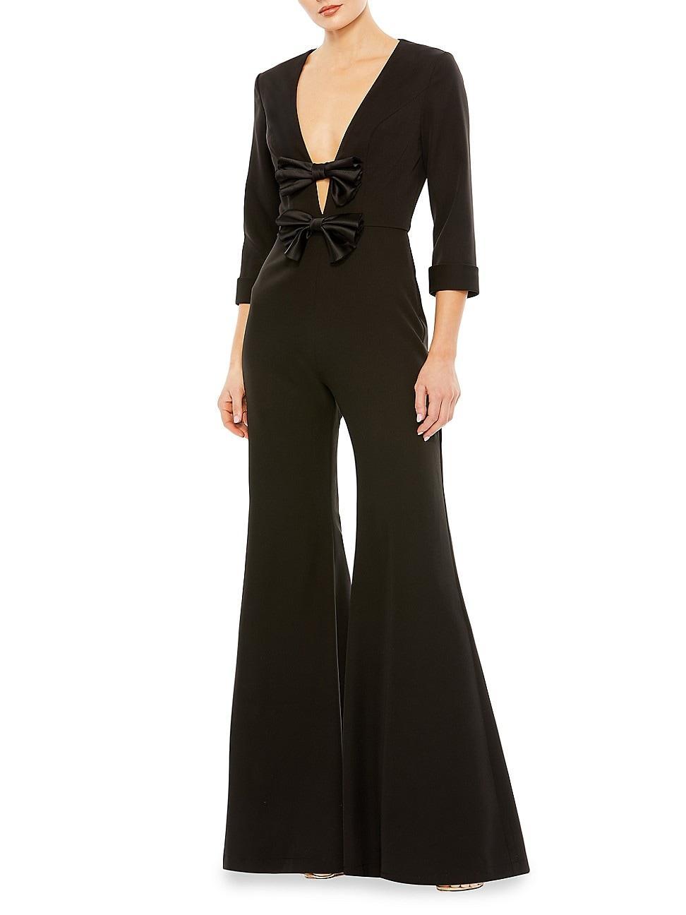 Womens Satin Wide-Leg Jumpsuit Product Image