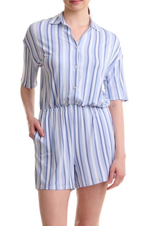 Splendid Stripe Collared Pajama Romper Product Image