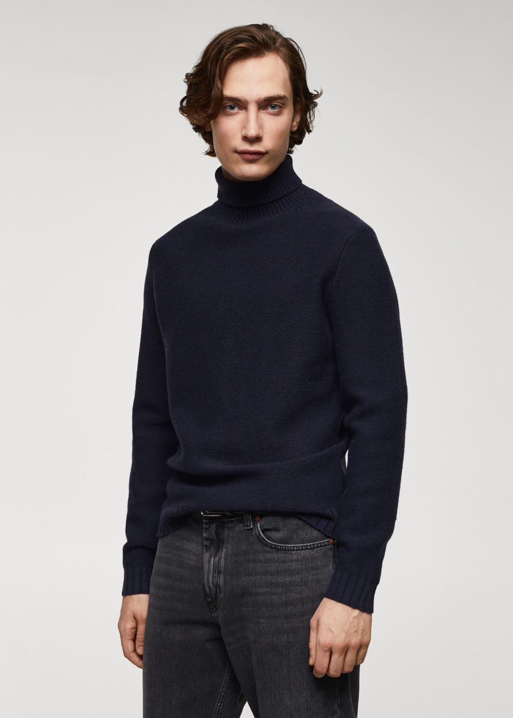 MANGO MAN - Turtleneck knit sweater dark navyMen Product Image