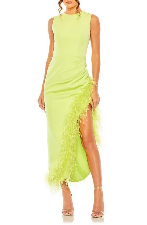 Mac Duggal Feather Trim Asymmetric Dress Product Image