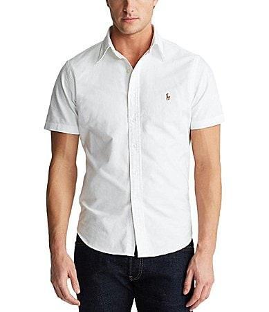 Polo Ralph Lauren Solid Oxford Short Sleeve Woven Shirt Product Image