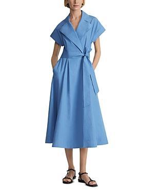 Lafayette 148 New York Belted Organic Cotton Poplin Wrap Dress Product Image