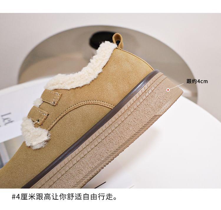 Platform Fleece-Lined Buckled Shoes Product Image