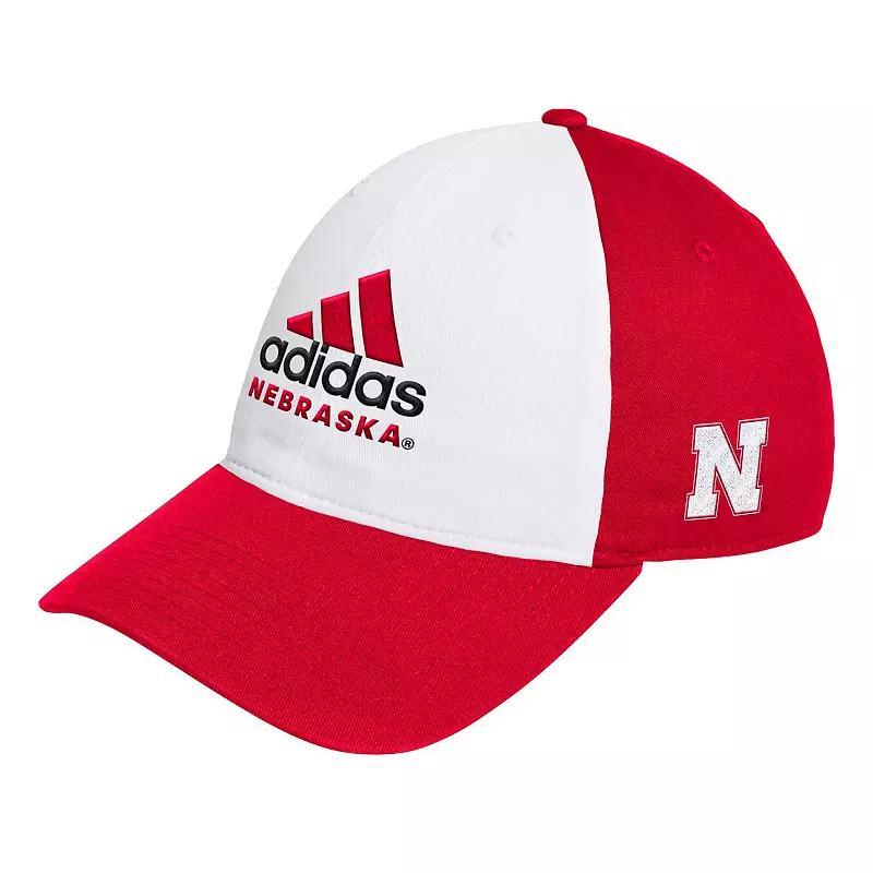 Mens adidas /Scarlet Nebraska Huskers Slouch Adjustable Hat Product Image