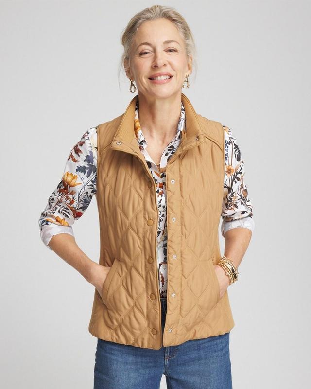 Women's Rib Trim Quilted Vest Product Image