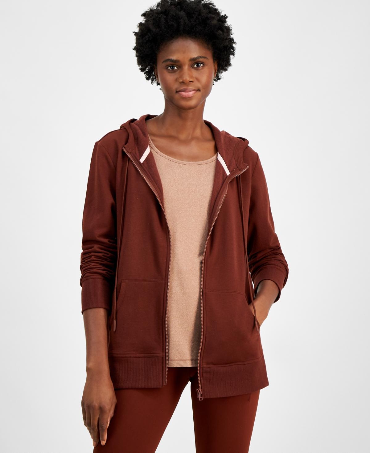 Id Ideology Womens Relaxed Zip-Front Long-Sleeve Fleece Hoodie, Created for Macys Product Image