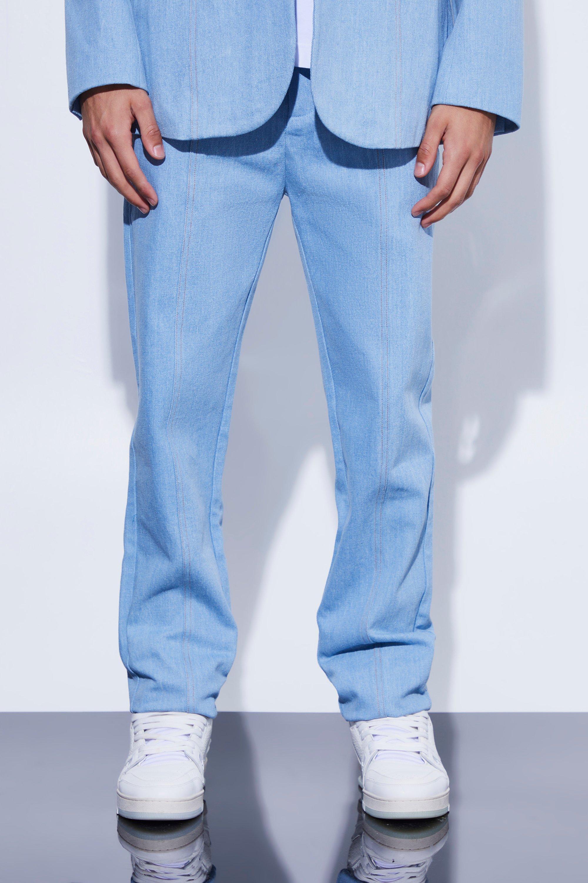 Straight Leg Denim Suit Pants | boohooMAN USA Product Image