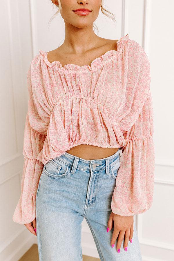 Romantically Inclined Floral Top in Pink Product Image