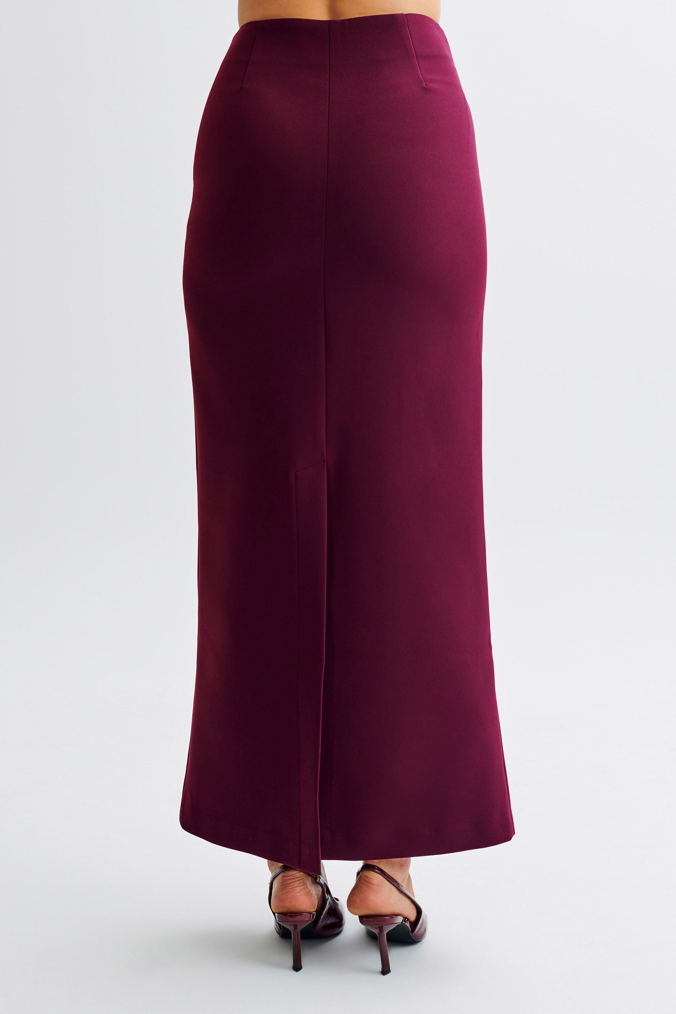 Micah Suiting Maxi Skirt - Plum Product Image