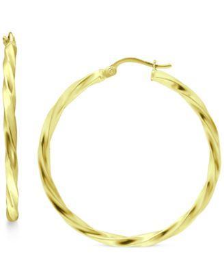 Aleure Precioso Sterling Silver Twist Hoop Earrings, Womens Product Image