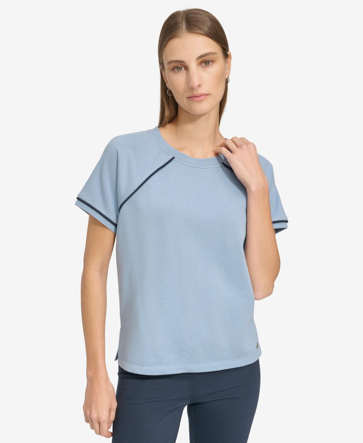 Womens Andrew Marc Sport French Terry Solid Short Sleeve Tee Product Image