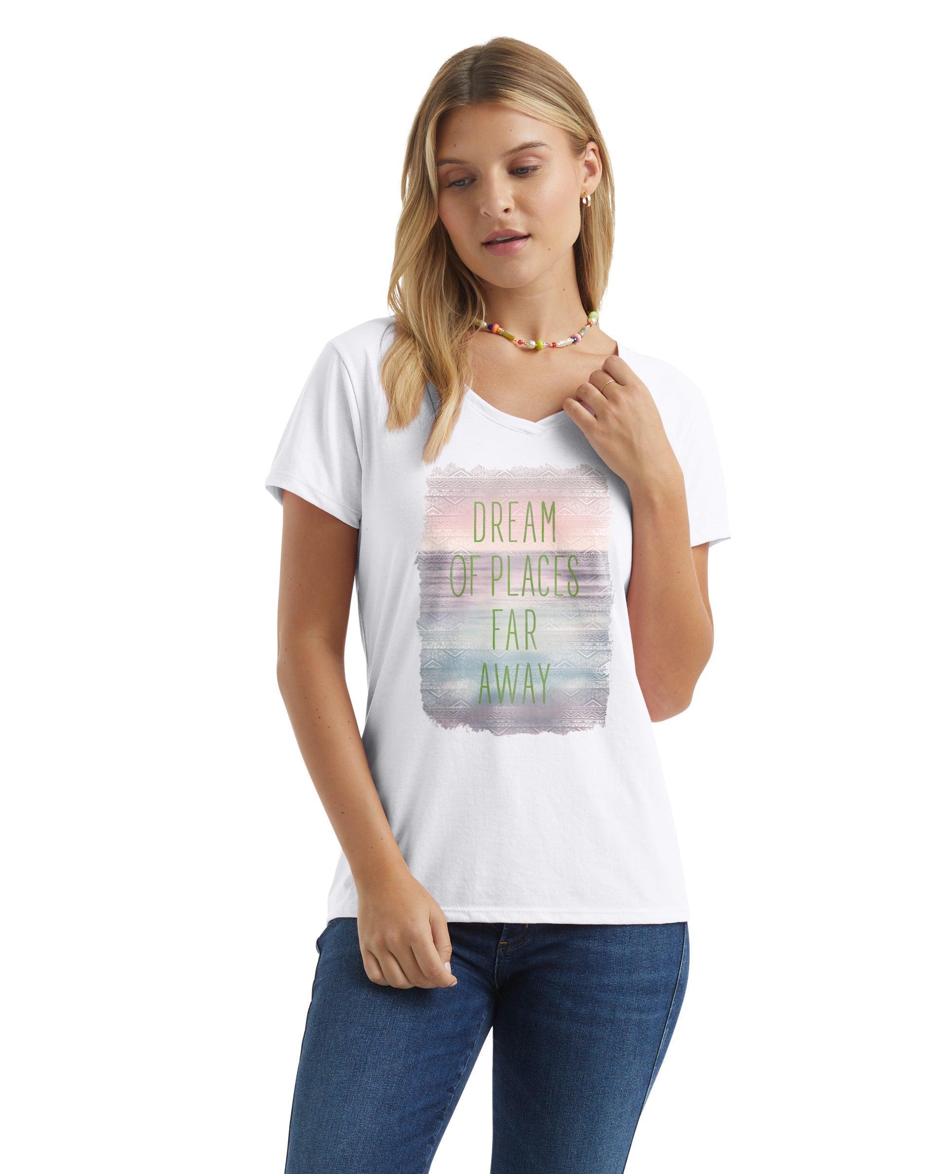 Womens Hanes Graphic Tee White Product Image