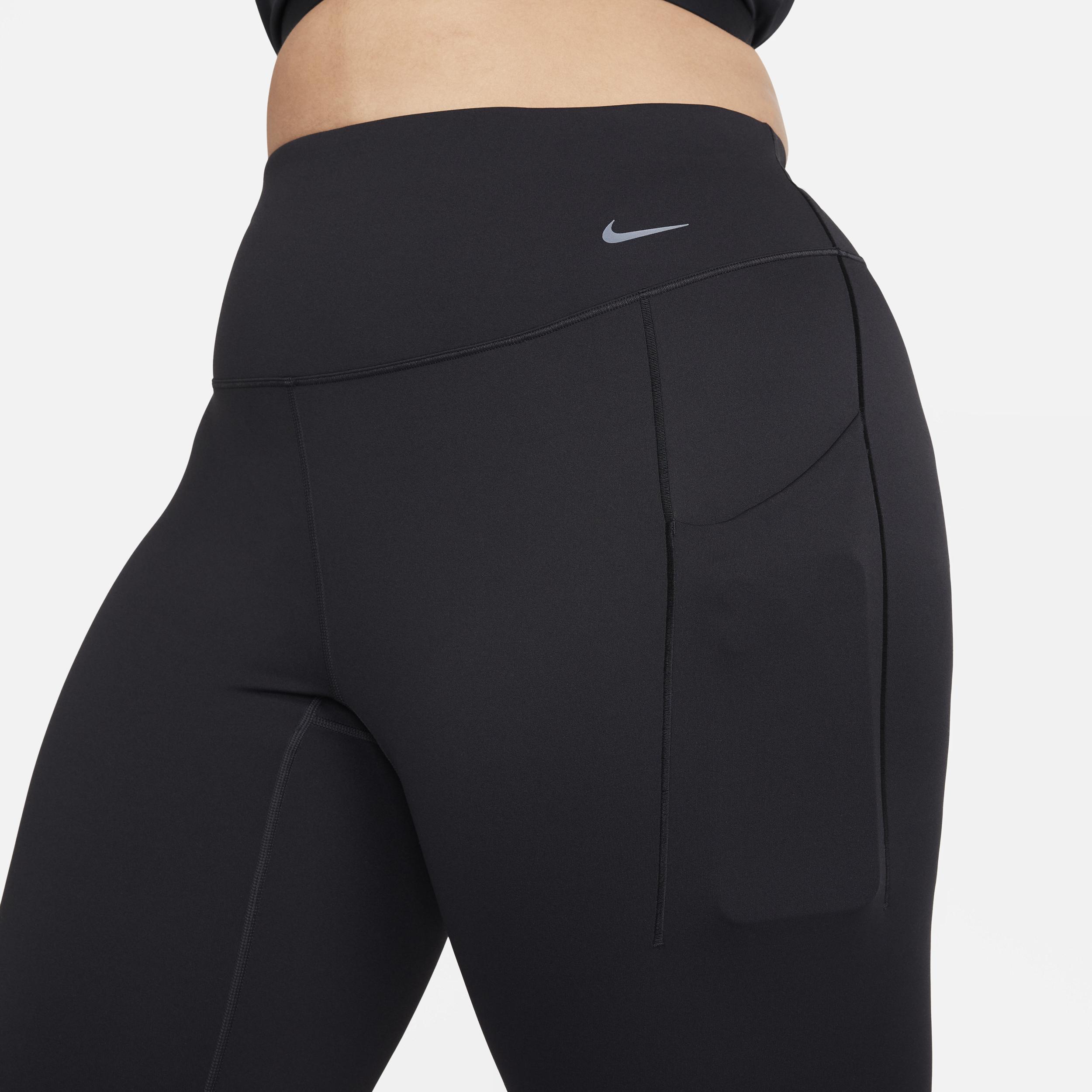 Nike Women's Universa Medium-Support High-Waisted 7/8 Leggings with Pockets (Plus Size) in Black, Size: 3X  Product Image