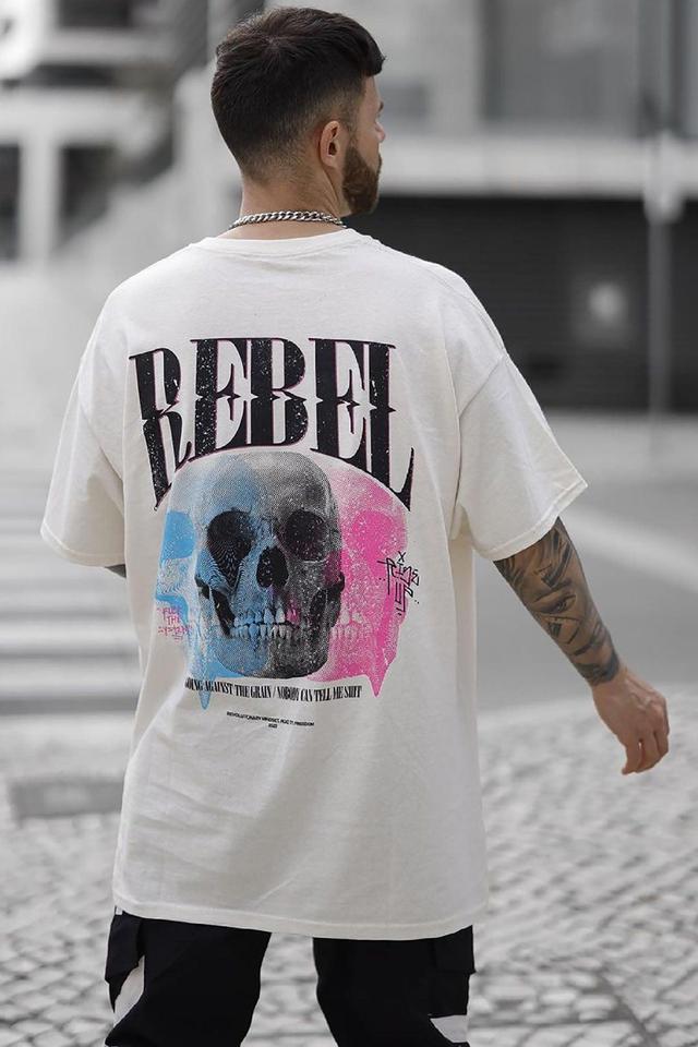 Rebel Short Sleeve Tee - Beige Product Image