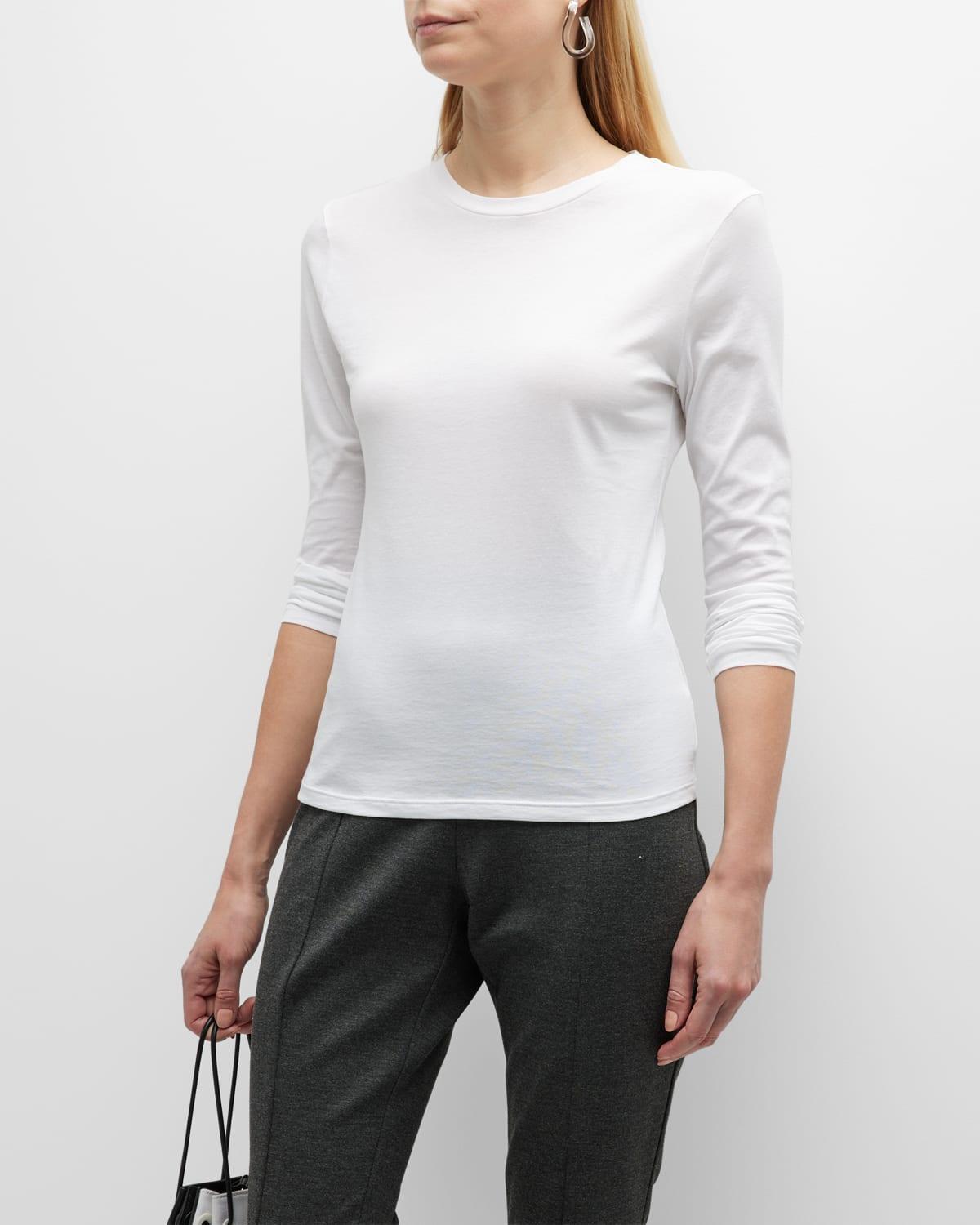 Theory Tiny Long-Sleeve Tee in Organic Cotton  female Product Image