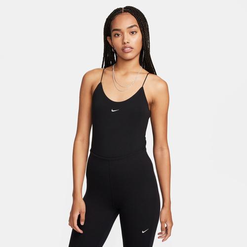 Nike Womens NSW Chill Knit Cami Bodysuit - White/Black Product Image