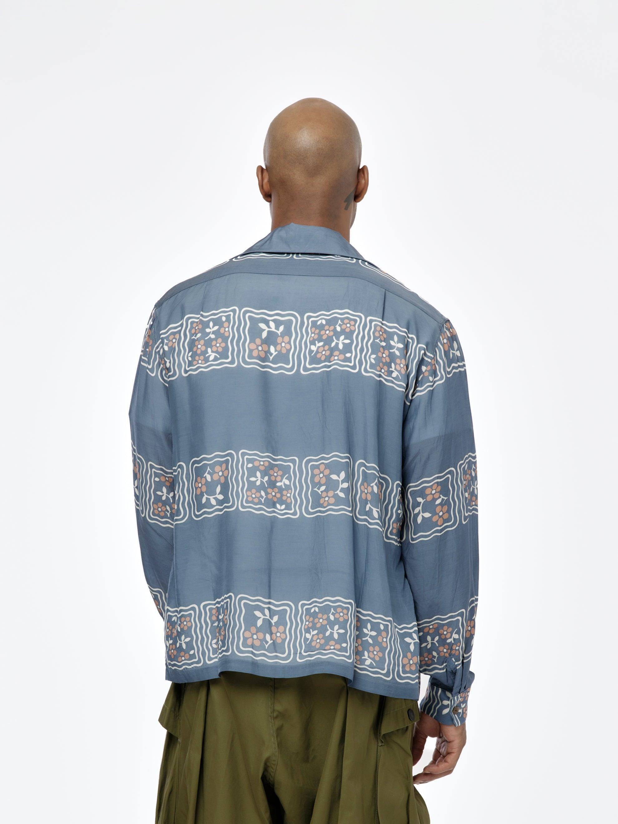 Silk Wrangle Cookie Collar Shirt (Blue) Product Image