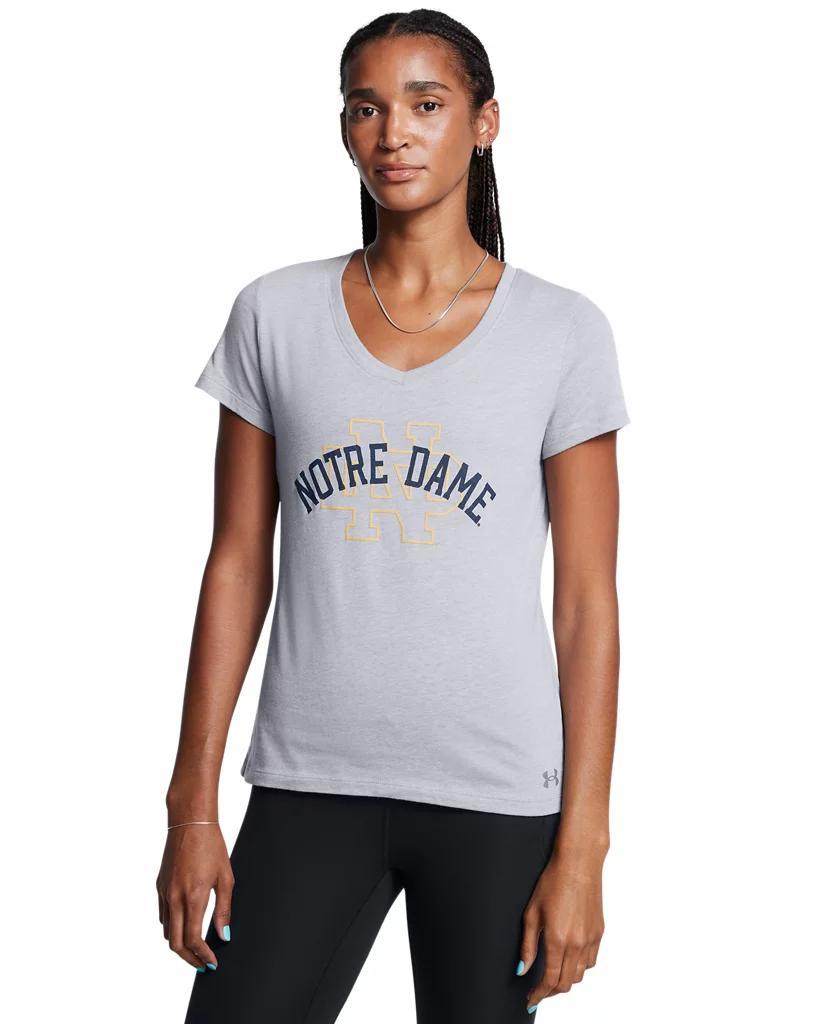 Women's UA Performance Cotton Collegiate V-Neck T-Shirt Product Image