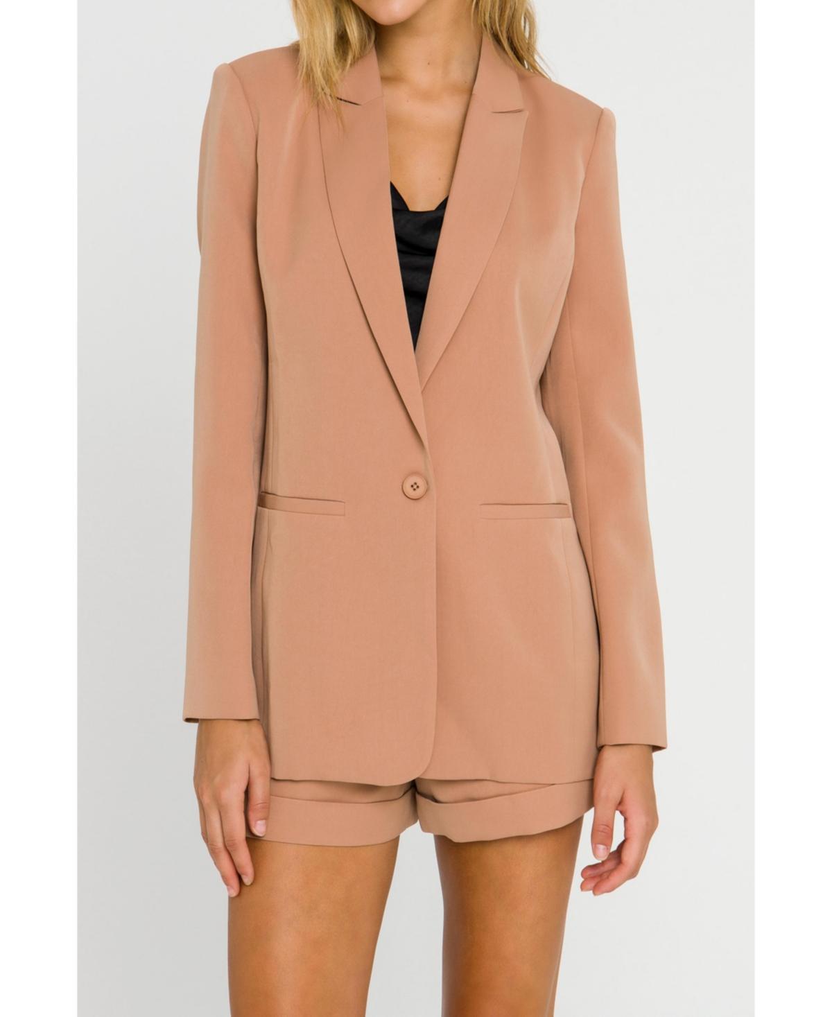 Womens Single-Breasted Blazer Product Image