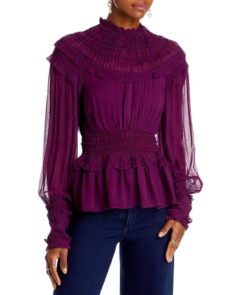 Womens Chiffon Ruffled Blouse Product Image