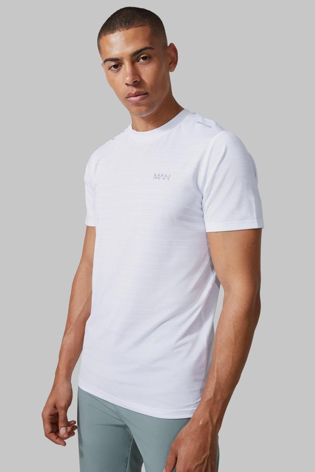 Mens White Man Active Lightweight Performance T-shirt, White Product Image