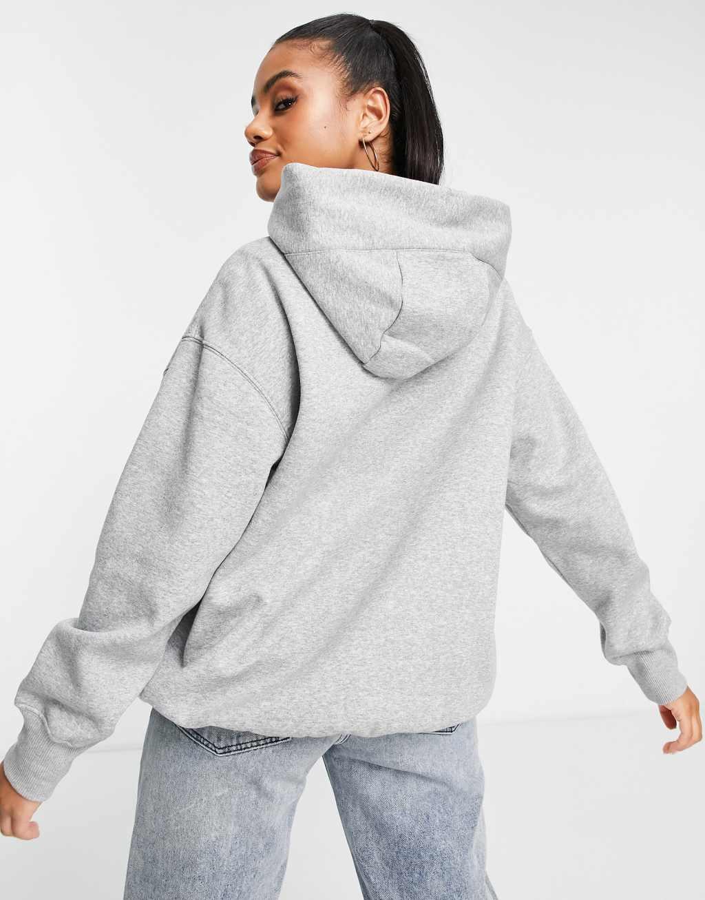 Nike Collection Fleece oversized hoodie in gray Product Image