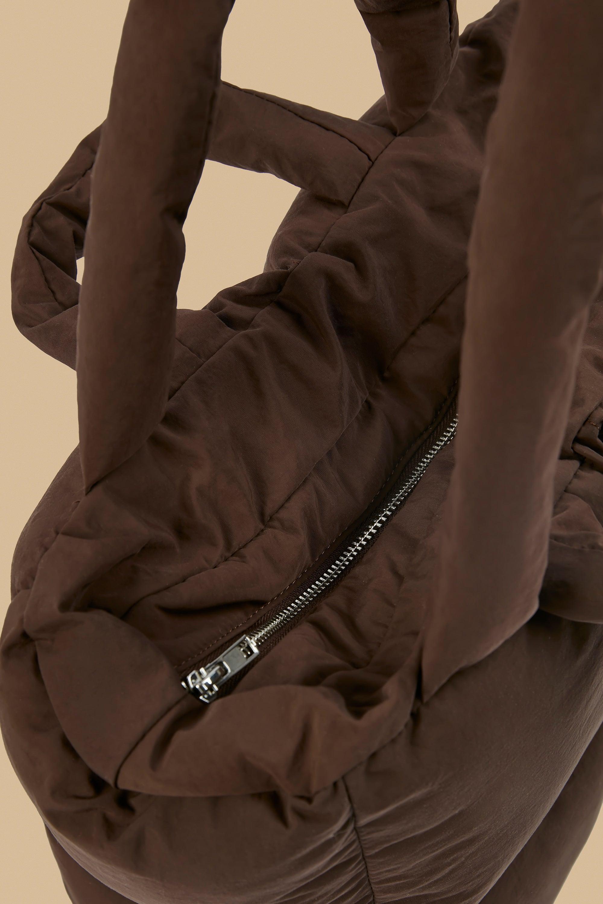 Quilted Puffer Bag in Mahogany Product Image