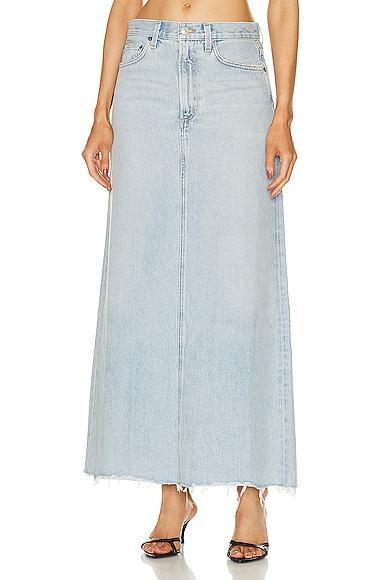 AGOLDE Hilla Long Line Skirt in Blue Product Image