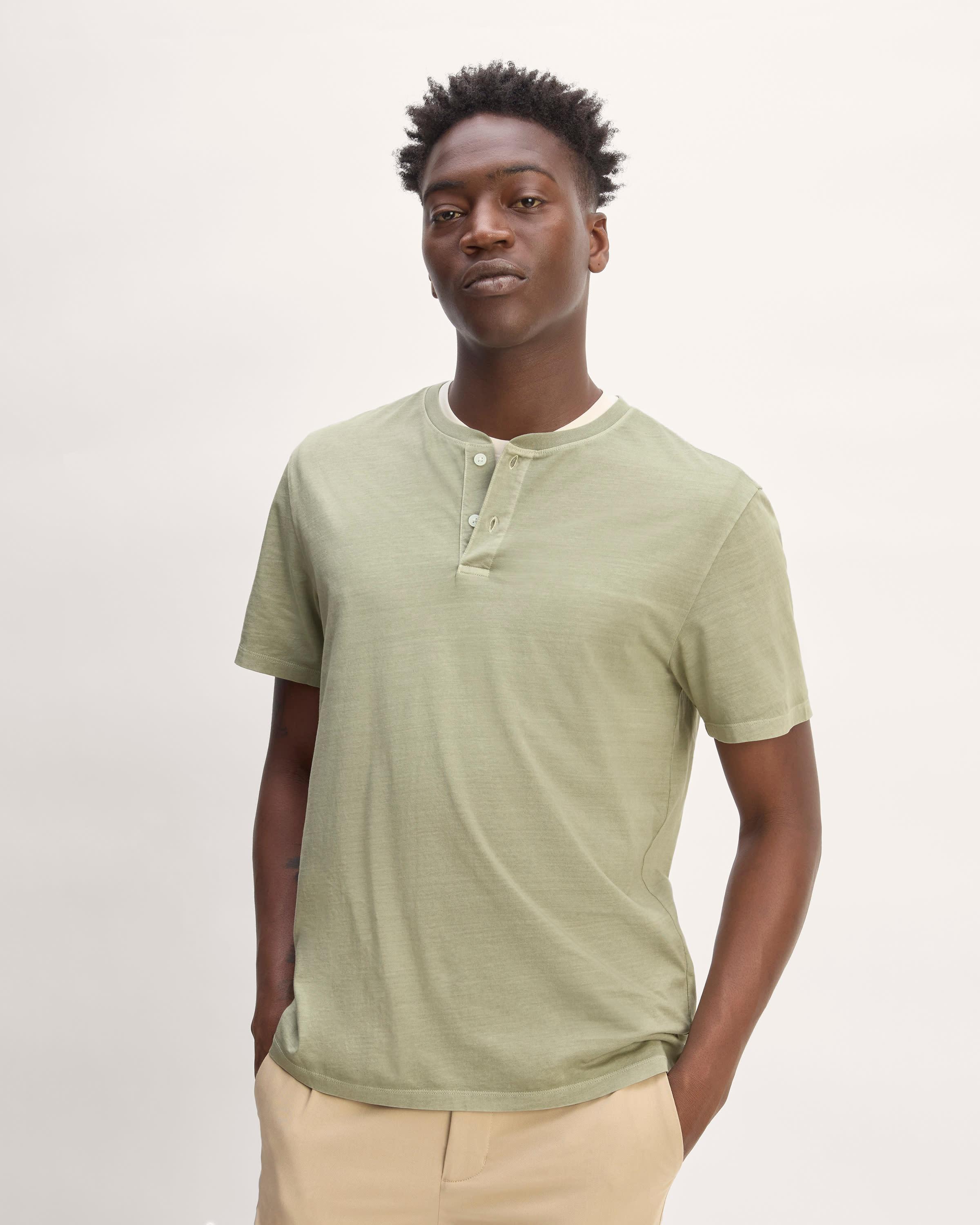 The Essential Organic Garment-Dyed Henley Product Image