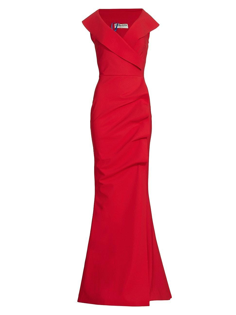 Womens Cocoon Collar Trumpet Gown Product Image