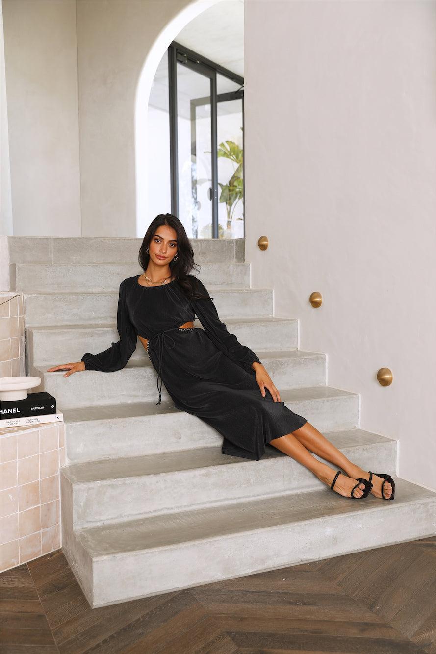 Love Me Not Midi Dress Black Product Image