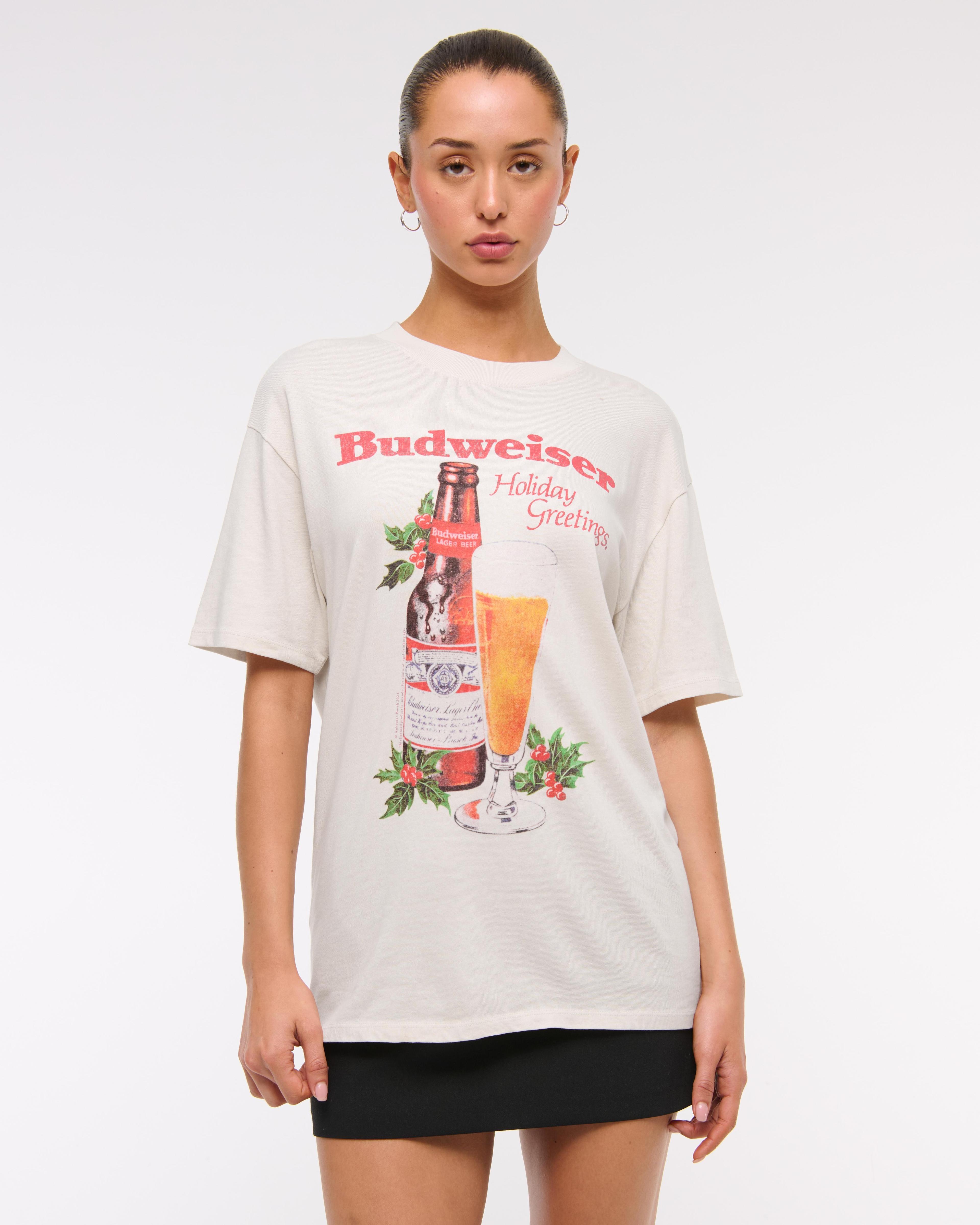 Oversized Budweiser Graphic Tee Product Image