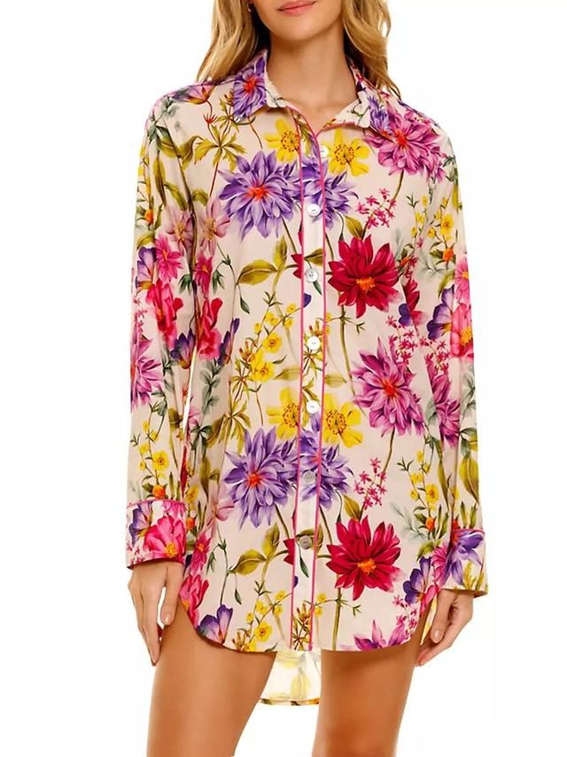 Summer Soirée Sissy Wind Floral Cotton Shirtdress Product Image