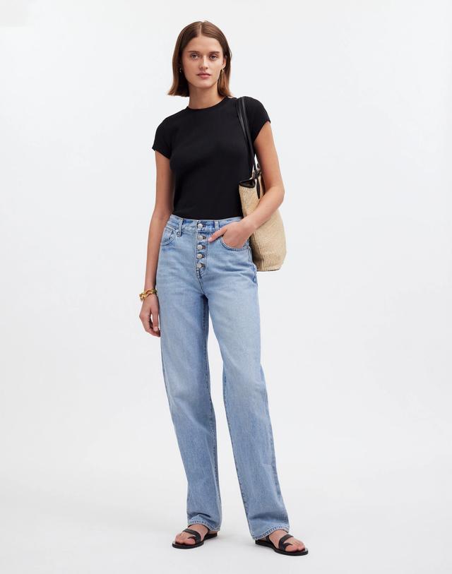 Baggy Straight Jeans in Paxton Wash: Button-Front Edition Product Image