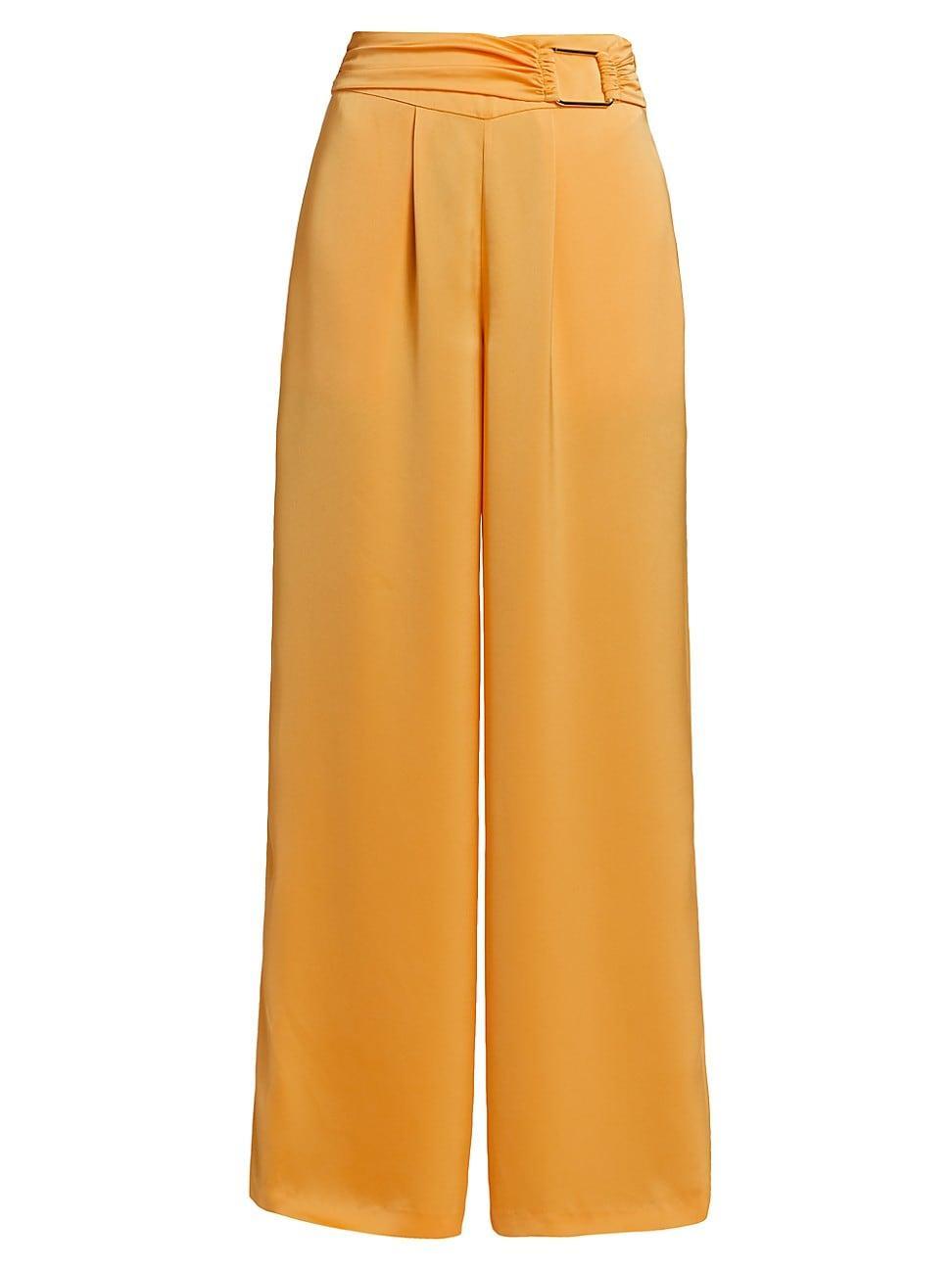 Womens Jordan Satin Wide-Leg Pants - Radiant Yellow - Size 0 Product Image