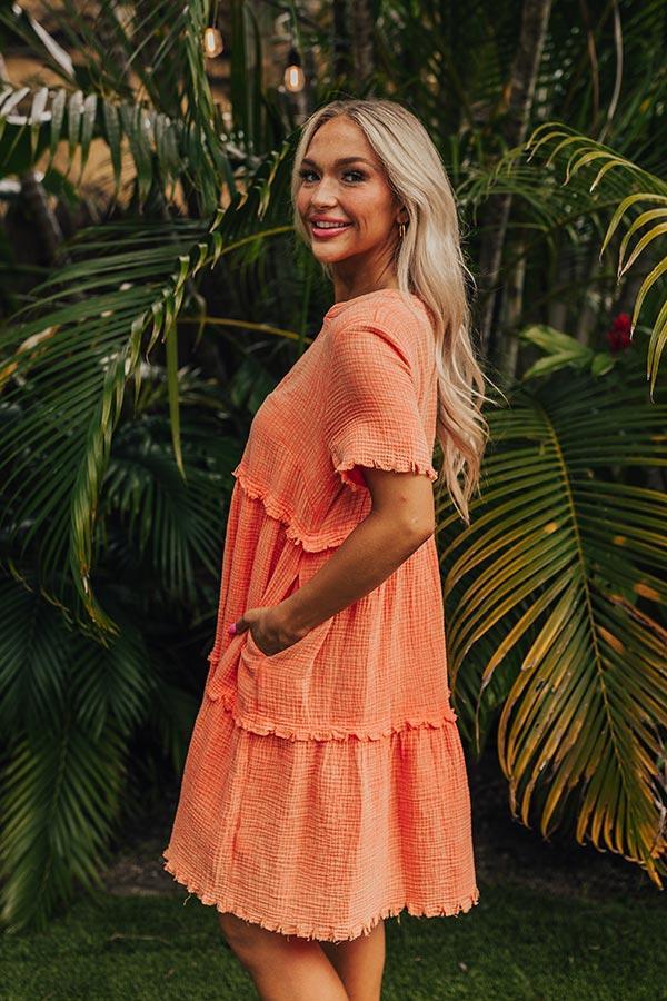 Summer Mimosa Babydoll Dress in Tangerine Product Image