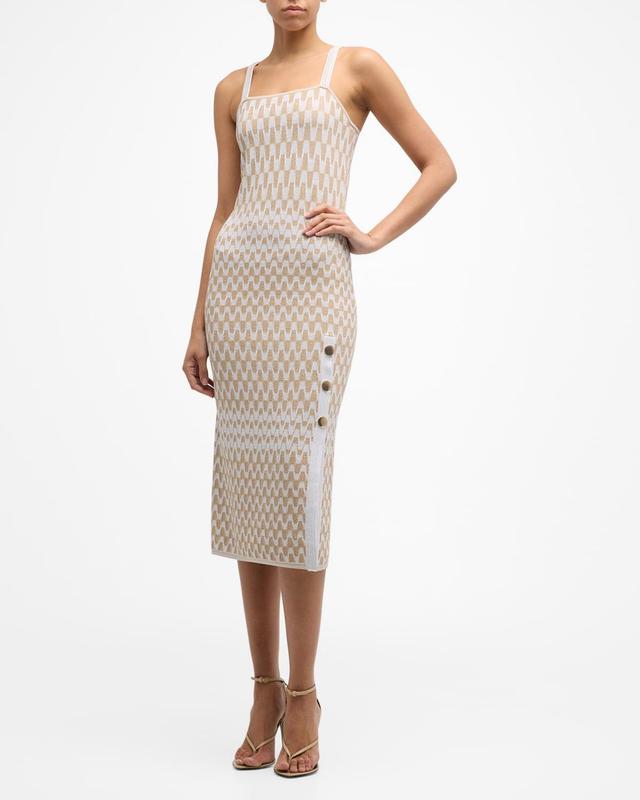 Sleeveless Intarsia Midi Tank Dress Product Image