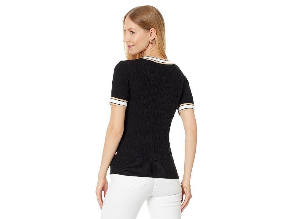 Women's Short-Sleeve Cable-Knit Sweater Product Image