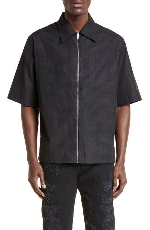 Givenchy Boxy Logo Print Zip Shirt Product Image