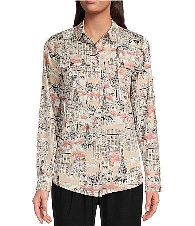 Karl Lagerfeld Paris Womens Pocket-Front Whimsical Blouse Product Image