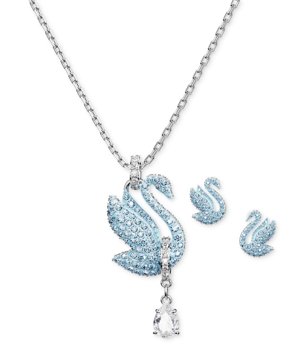 Womens Swarovski Iconic Rhodium-Plated & Crystal Swan 2-Piece Gift Set Product Image