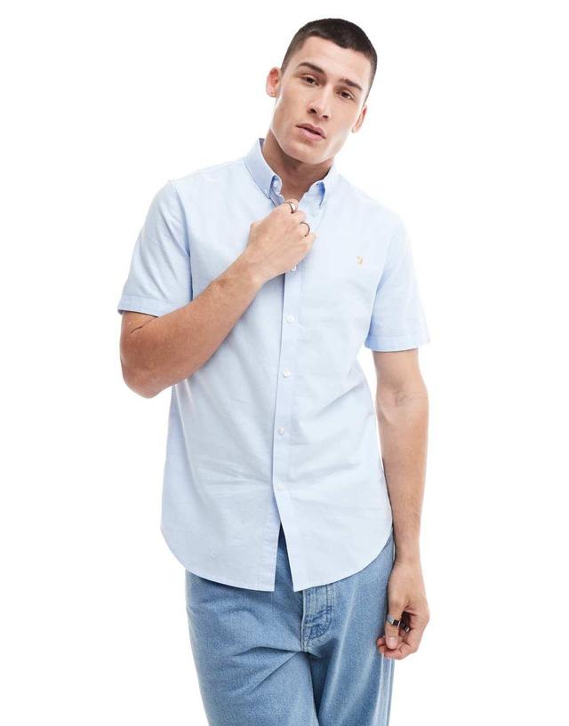 Farah Brewer short sleeve shirt in blue Product Image