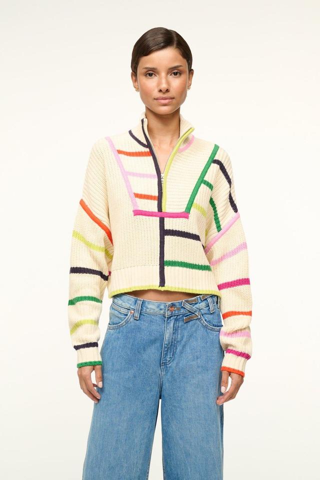 CROPPED HAMPTON SWEATER | CREAM RAINBOW MULTI Product Image