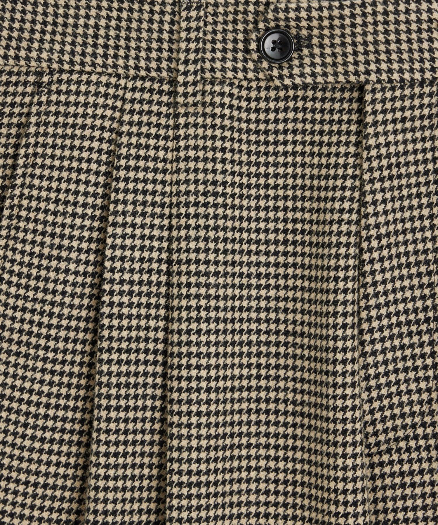 Italian Flannel Wythe Trouser in Cream Houndstooth Product Image