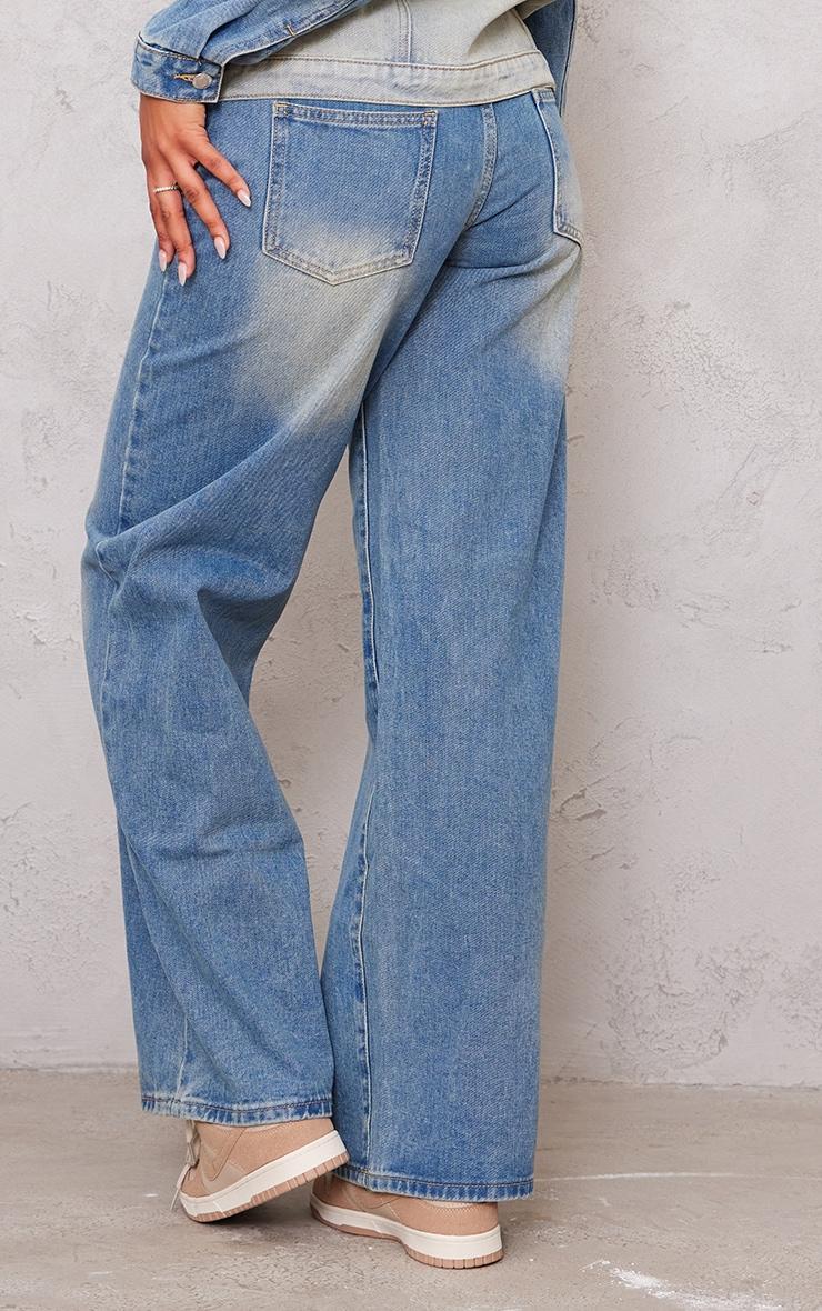 Tall Vintage Mid Wash Low Rise Wide Leg Jeans Product Image