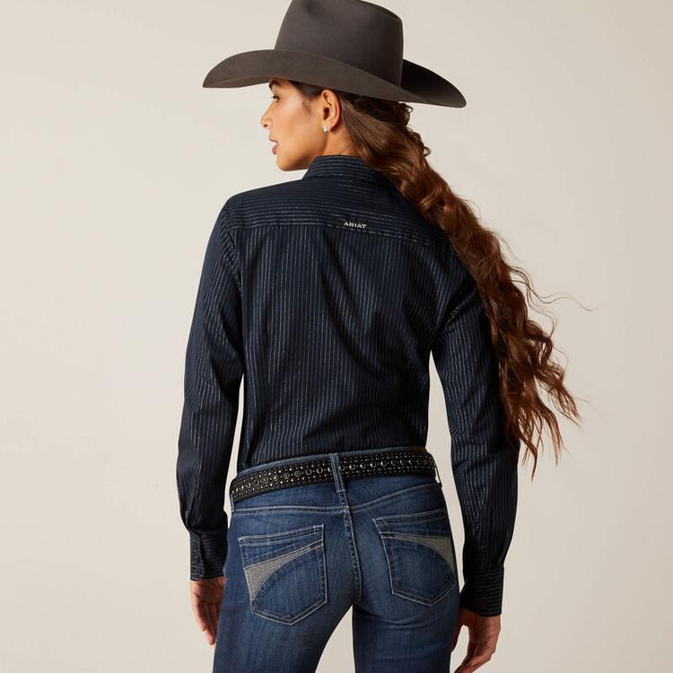 SALE Ariat® Ladies' L/S Kirby Stretch Shirt Salute & Silver Stripes Product Image