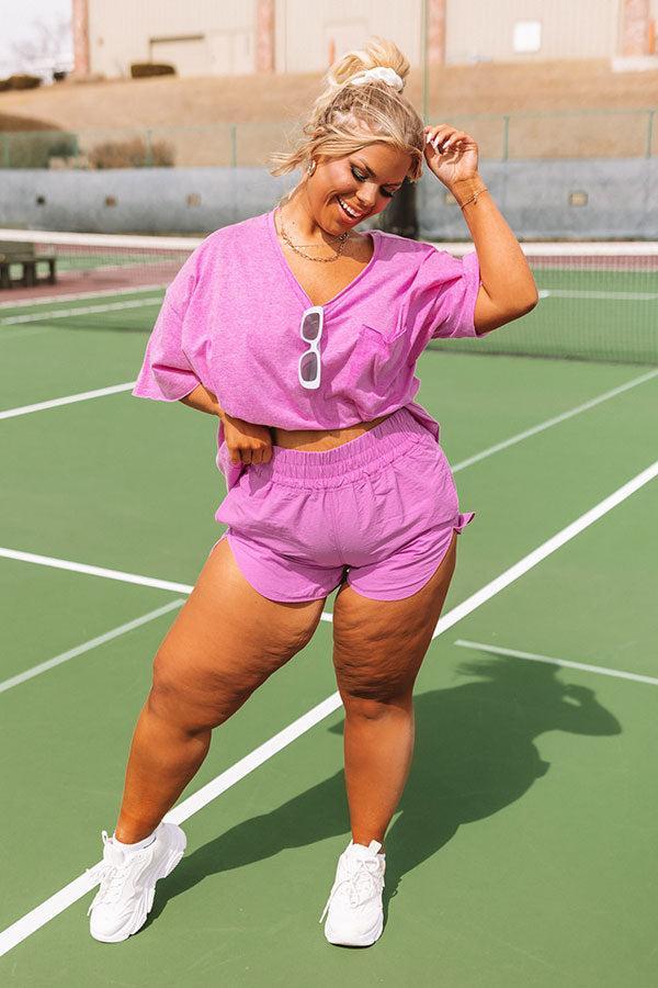 Extra Cardio High Waist Windbreaker Shorts In Violet Curves Product Image