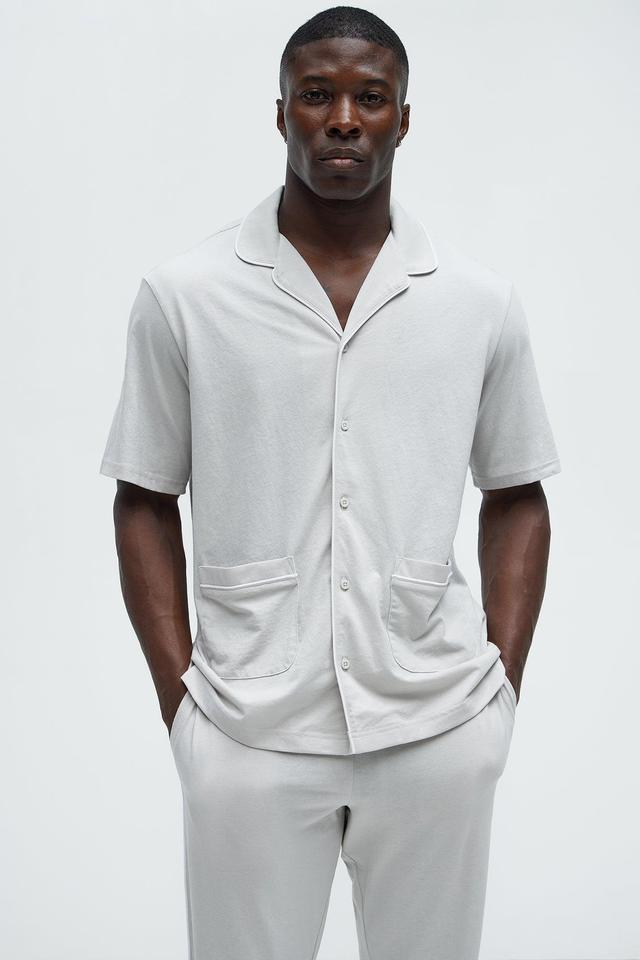 Modal Relaxed Pajama Short Sleeve - Grey Product Image